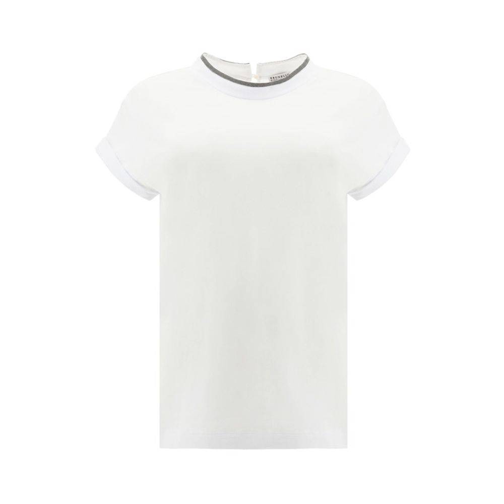 Brunello Cucinelli White Elastane T-Shirt