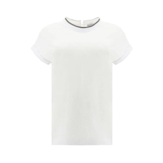 Brunello Cucinelli White Elastane T-Shirt