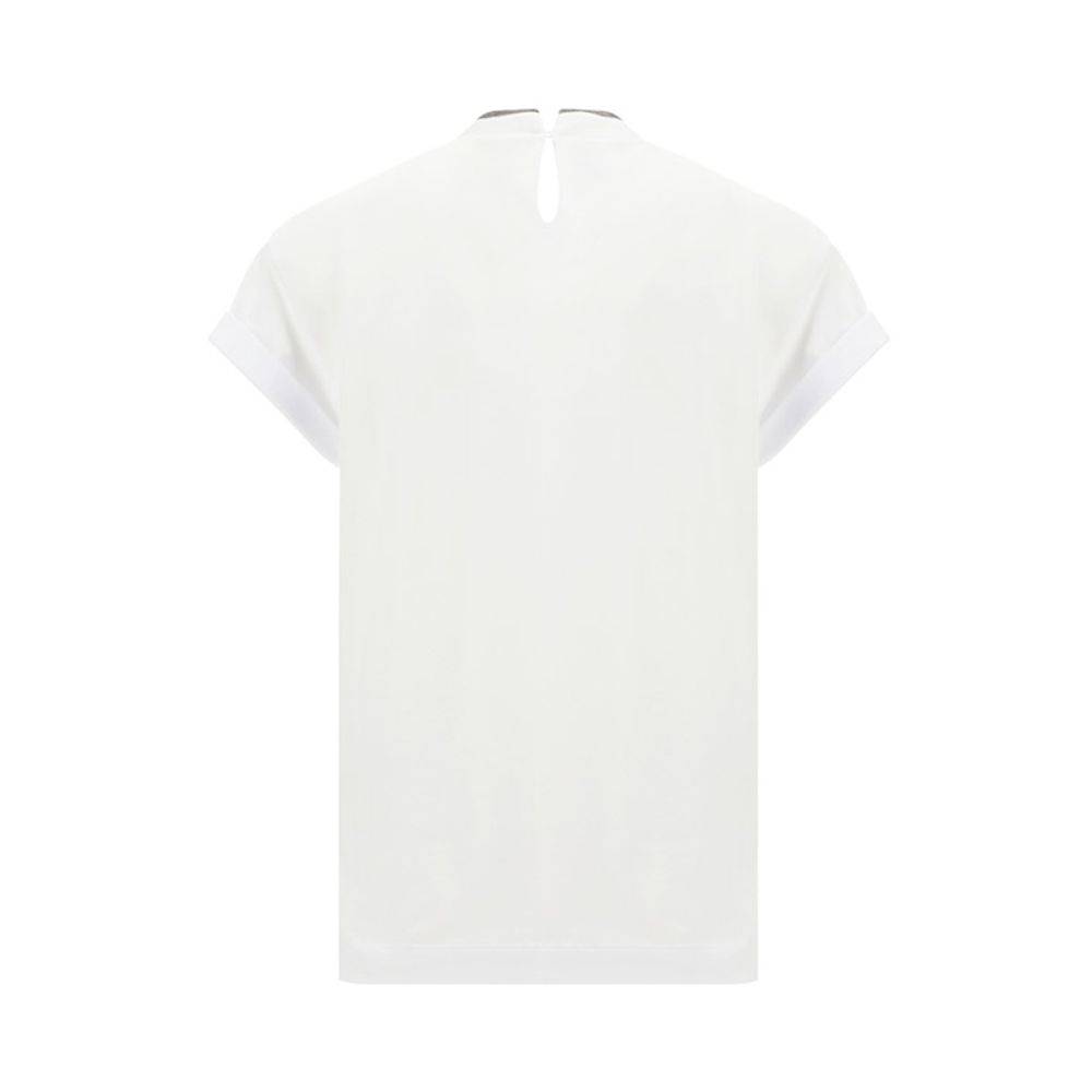 Brunello Cucinelli White Elastane T-Shirt