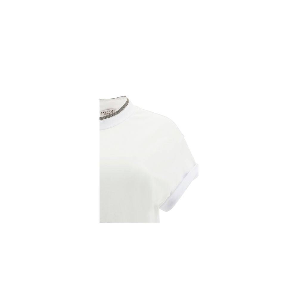 Brunello Cucinelli White Elastane T-Shirt