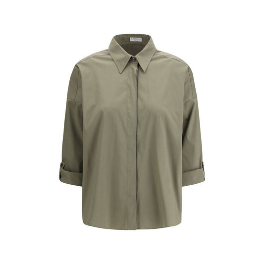 Brunello Cucinelli Bicolor Cotton Dress Shirt