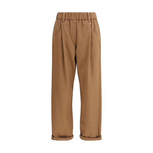 Brunello Cucinelli Brown Cotton Casual Pants