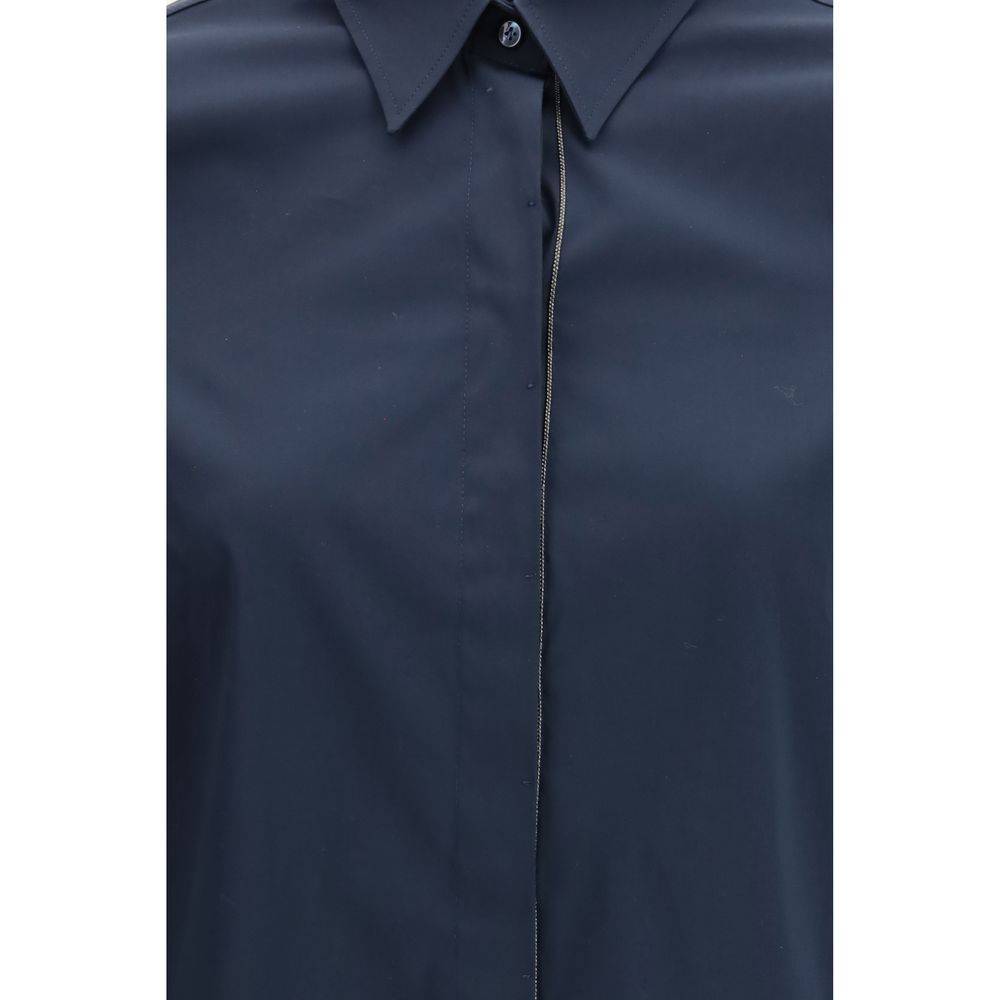 Brunello Cucinelli Blue Cotton Dress Shirt