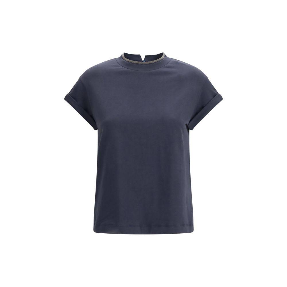 Brunello Cucinelli Blue Elastane T-Shirt