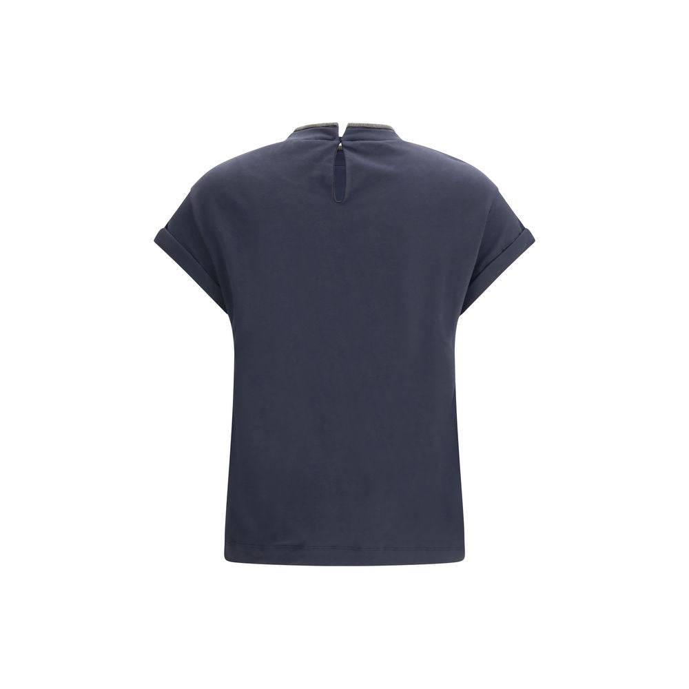 Brunello Cucinelli Blue Elastane T-Shirt