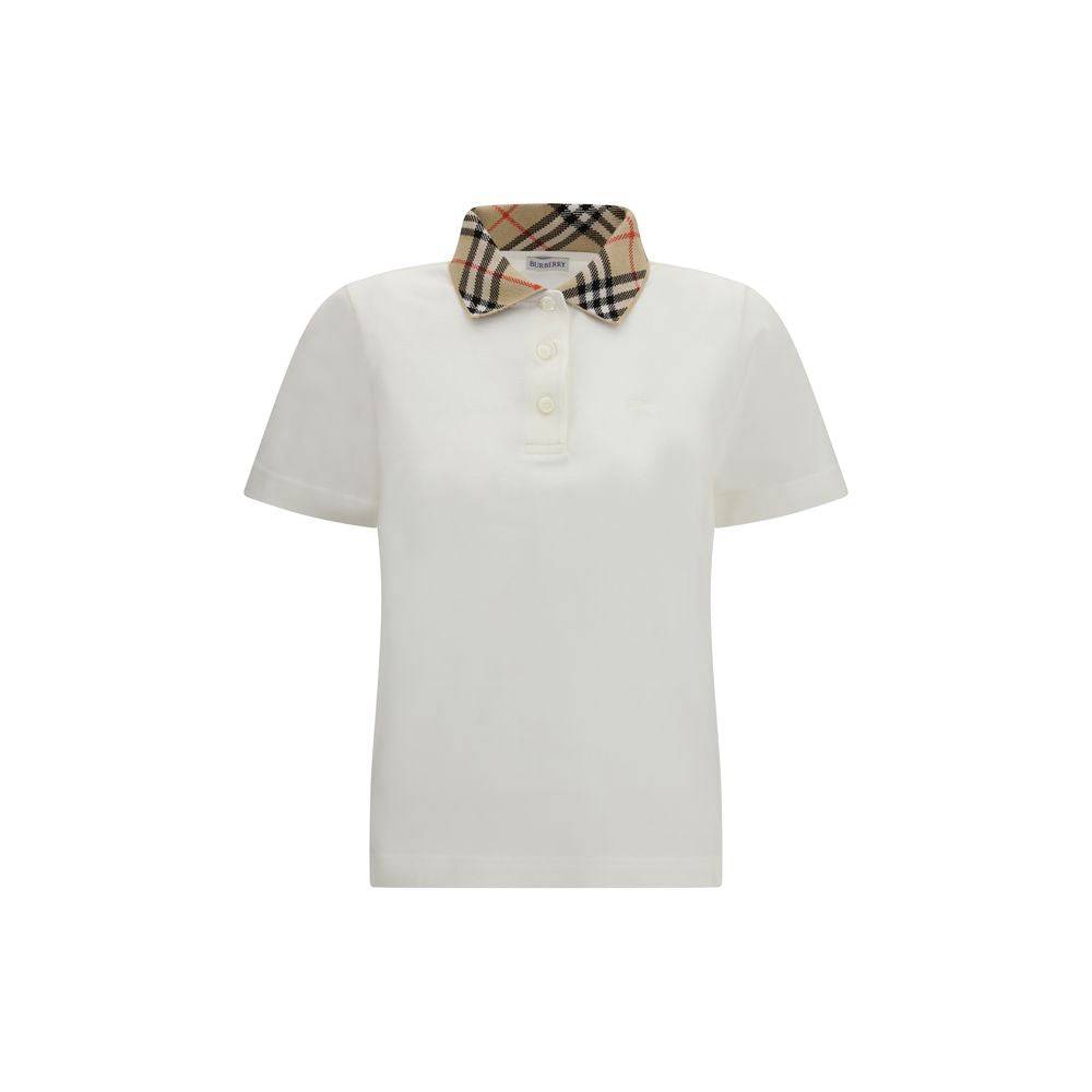 Burberry White Cotton Polo Shirt