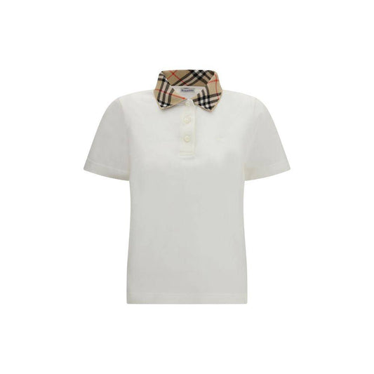 Burberry White Cotton Polo Shirt