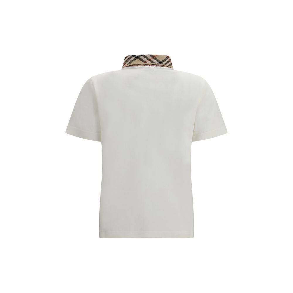 Burberry White Cotton Polo Shirt