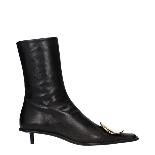 Jil Sander Black Leather Ankle Boots