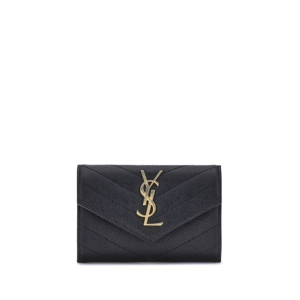 Saint Laurent Black Calf Leather Bos Taurus Wallet