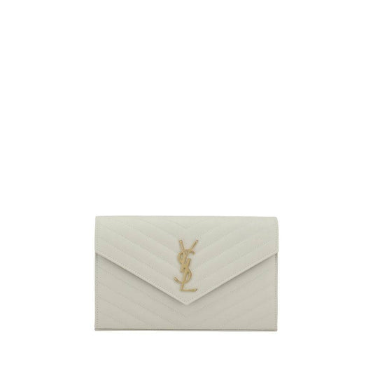 Saint Laurent White Calf Leather Bos Taurus Shoulder Bag