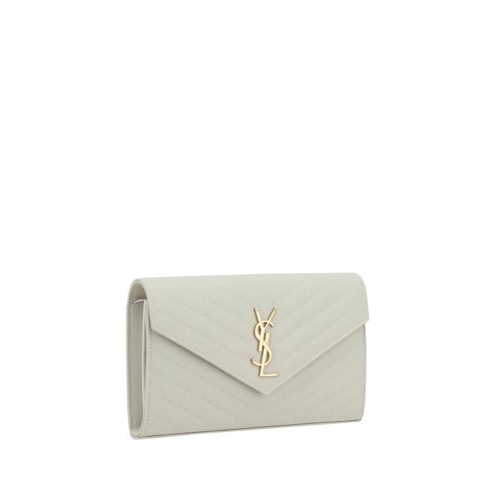 Saint Laurent White Calf Leather Bos Taurus Shoulder Bag