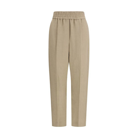 Brunello Cucinelli Beige Viscose Casual Pants