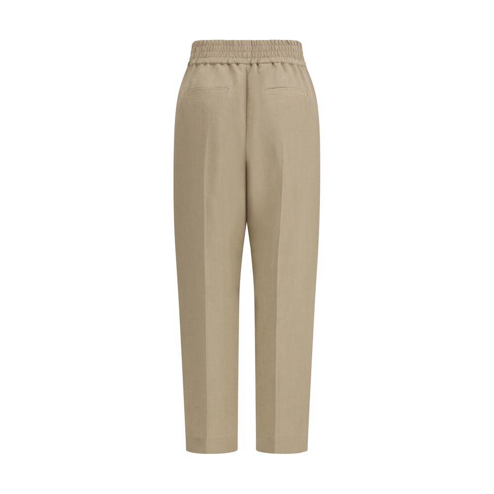 Brunello Cucinelli Beige Viscose Casual Pants