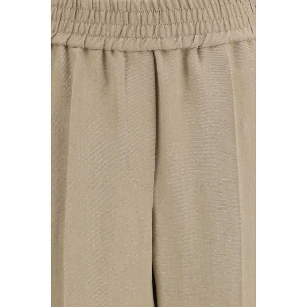 Brunello Cucinelli Beige Viscose Casual Pants