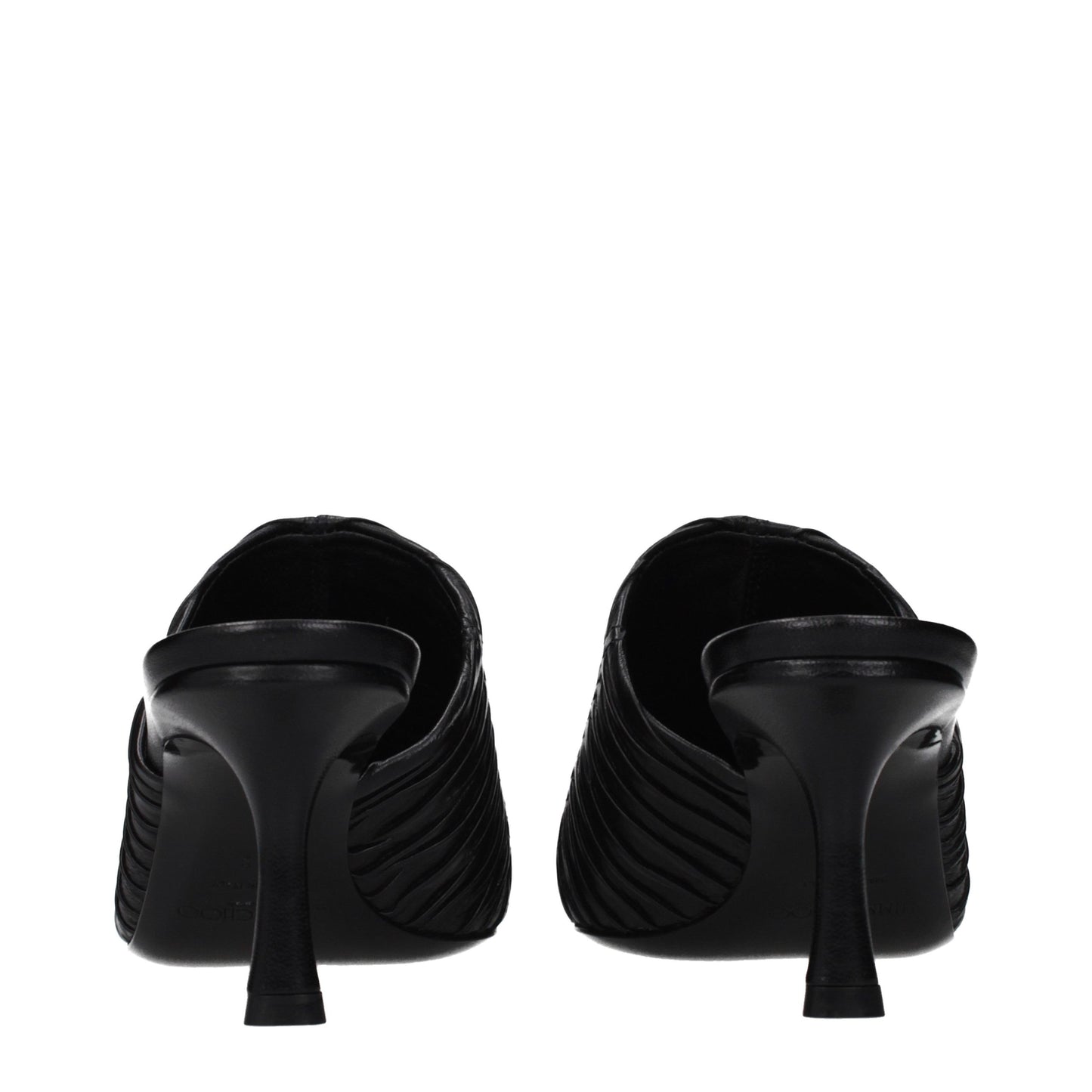 Jimmy Choo Black Leather Mid Heel Pumps