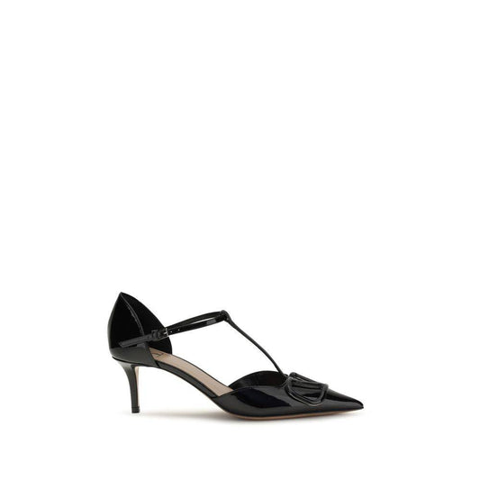 Valentino Garavani Black Calf Leather Bos Taurus High Heel Pumps