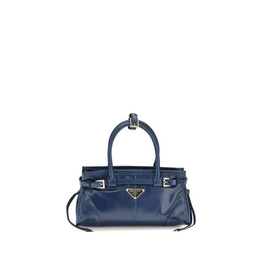 Prada Blue Calf Leather Bos Taurus Handbag