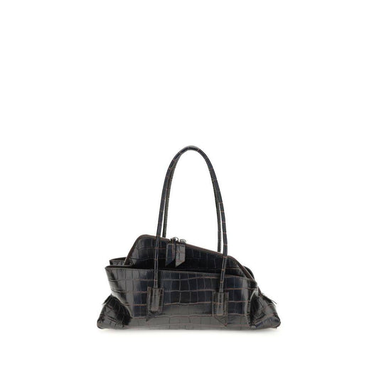 The Attico Black Calf Leather Bos Taurus Shoulder Bag
