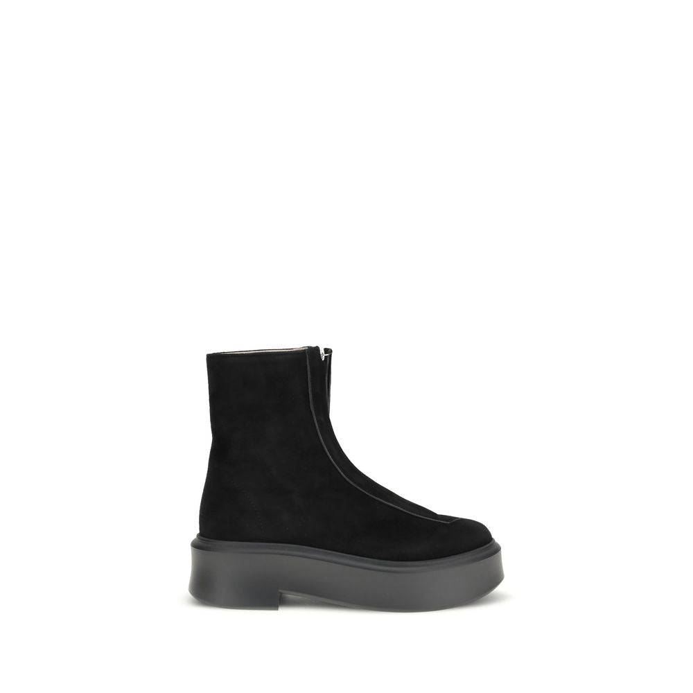 The Row Black Rubber Ankle Boots