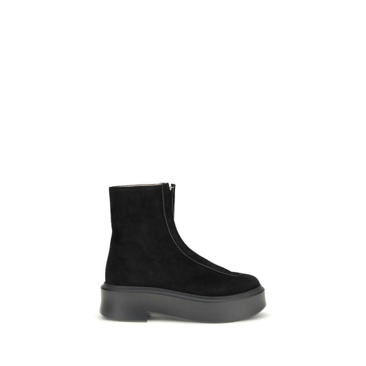 The Row Black Rubber Ankle Boots