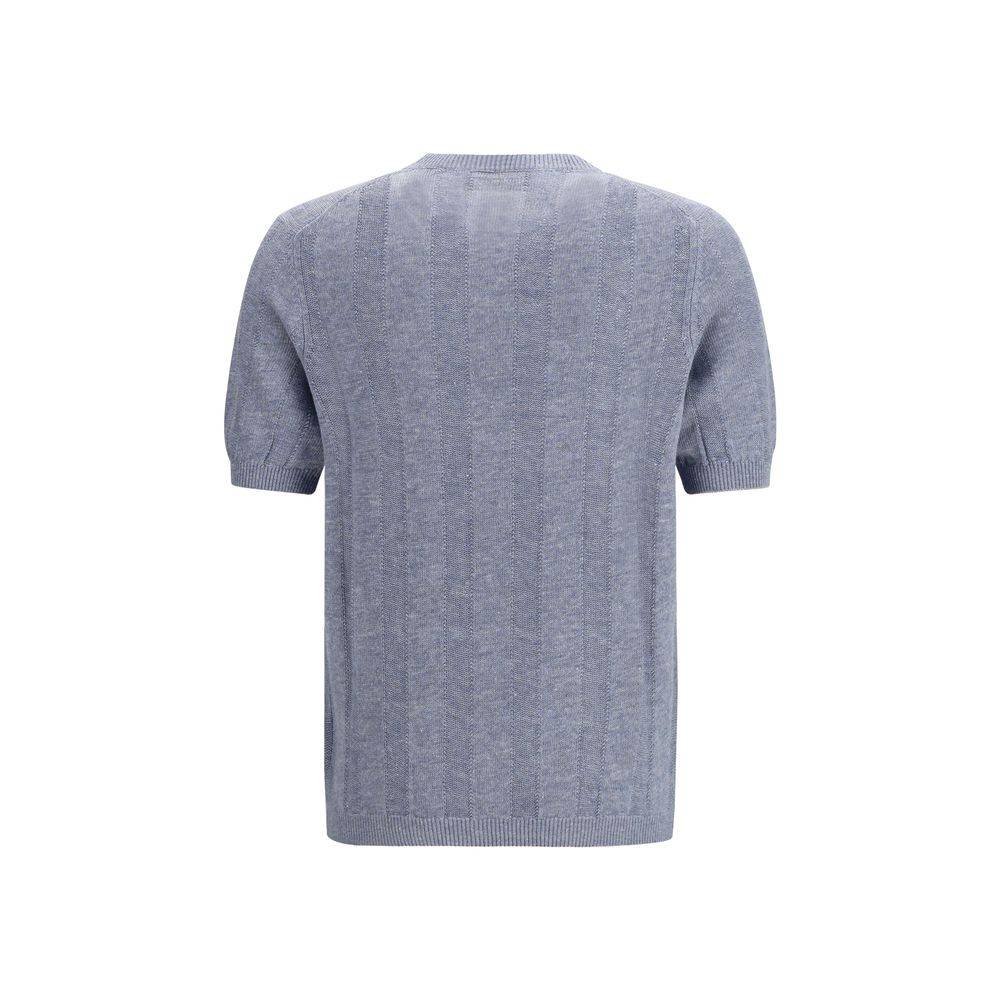 Brunello Cucinelli Blue Linen T-Shirt