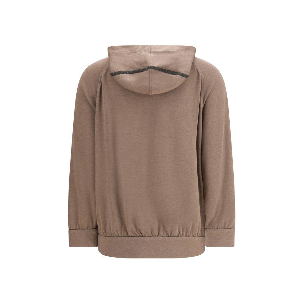 Brunello Cucinelli Brown Silk Sweatshirt