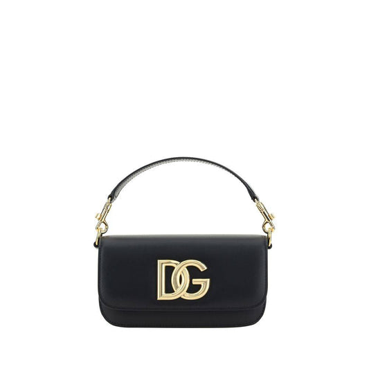 Dolce & Gabbana Black Calf Leather Bos Taurus Shoulder Bag