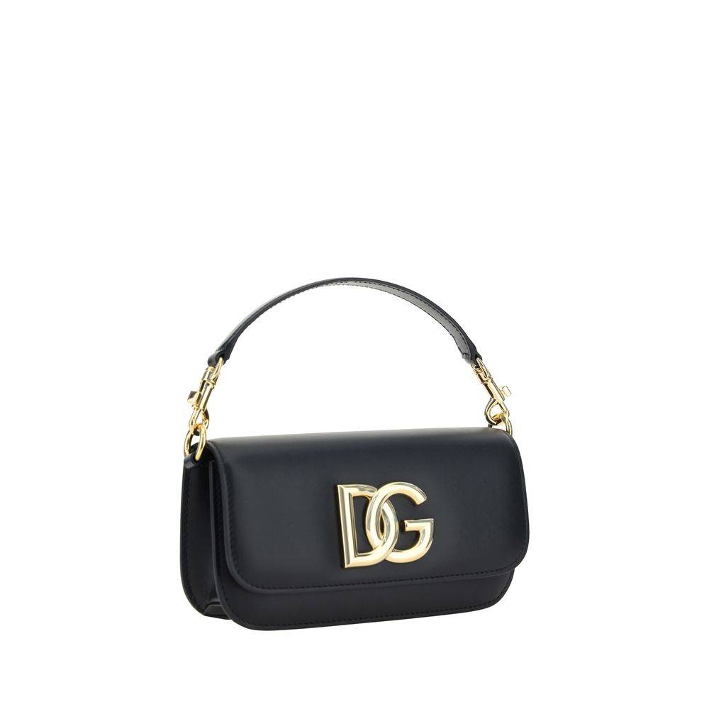 Dolce & Gabbana Black Calf Leather Bos Taurus Shoulder Bag