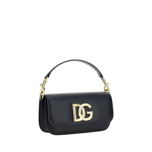 Dolce & Gabbana Black Calf Leather Bos Taurus Shoulder Bag