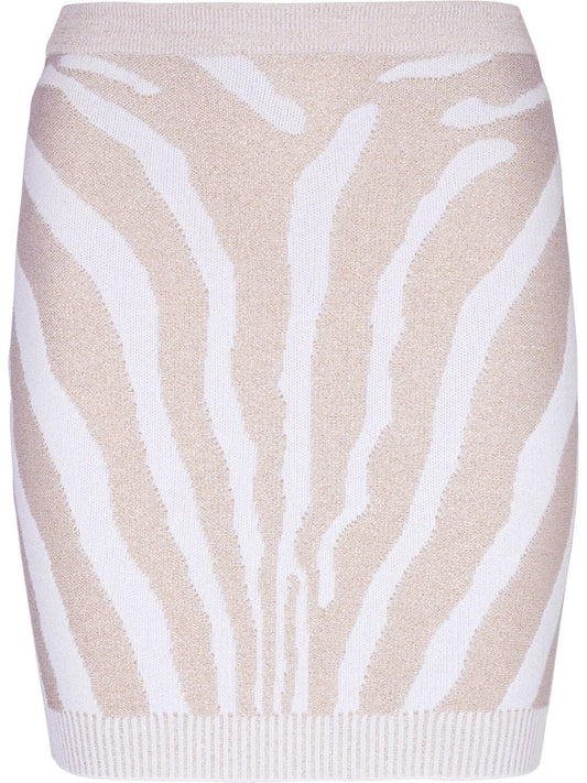 Balmain Balmain Zebra knit short skirt