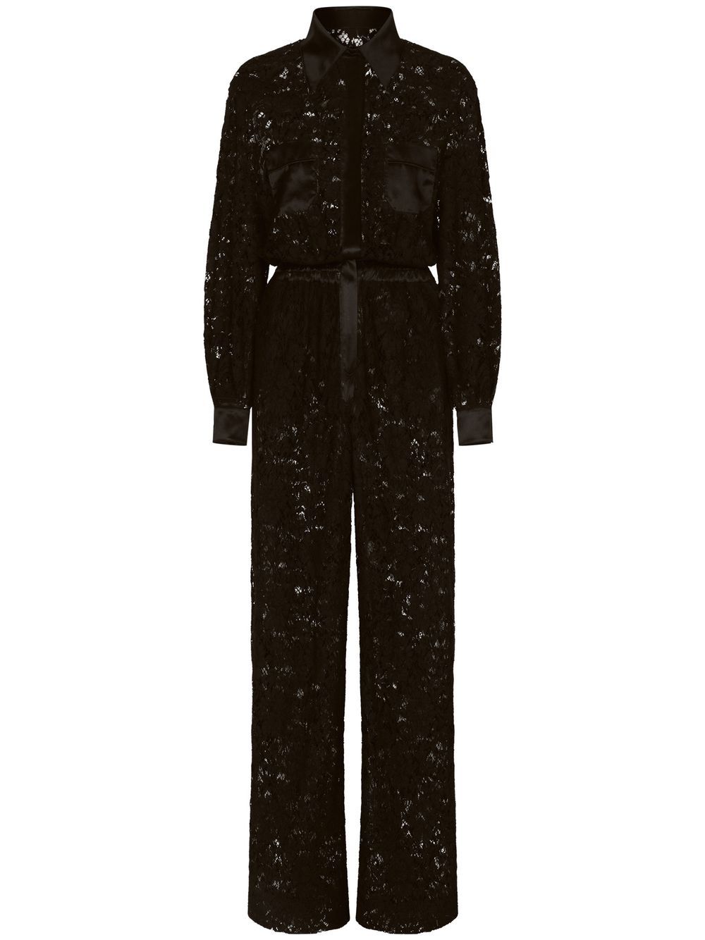 Dolce & Gabbana Dolce & Gabbana lace-trim long-sleeve jumpsuit