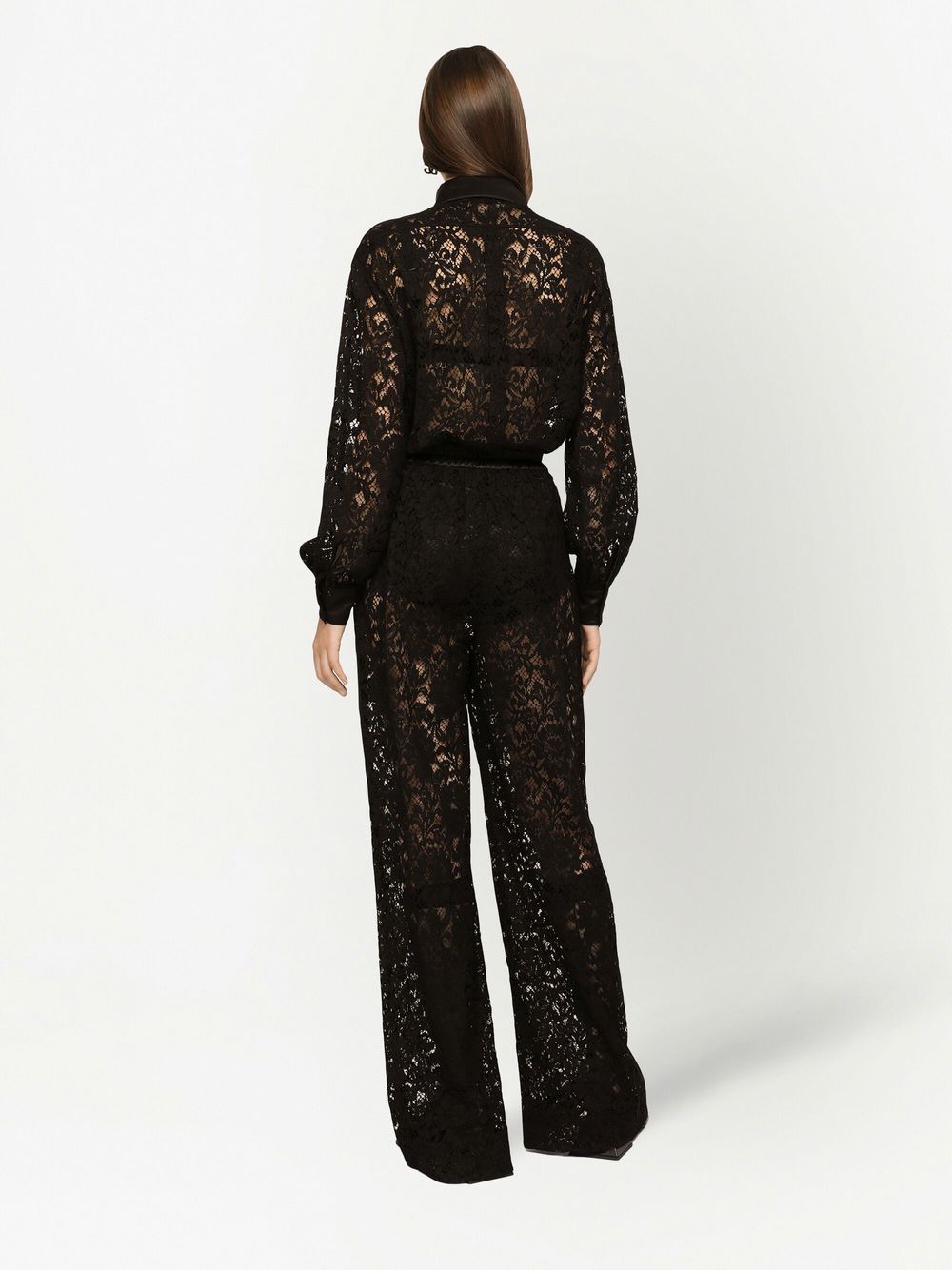 Dolce & Gabbana Dolce & Gabbana lace-trim long-sleeve jumpsuit