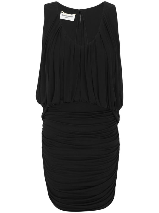 Saint Laurent Saint Laurent Sleeveless Draped Minidress