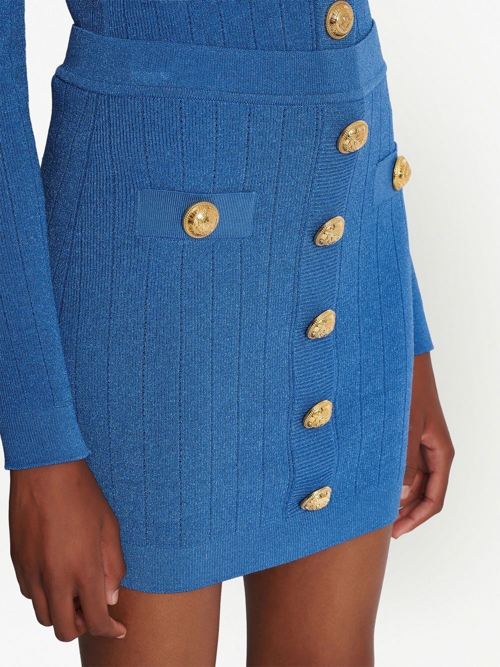 Balmain Balmain Button-detail knitted miniskirt