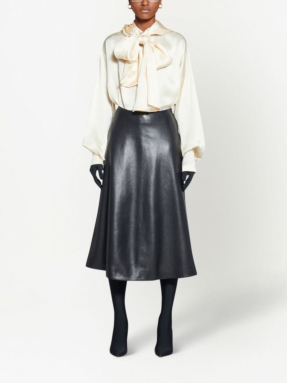 Balenciaga Balenciaga leather midi skirt