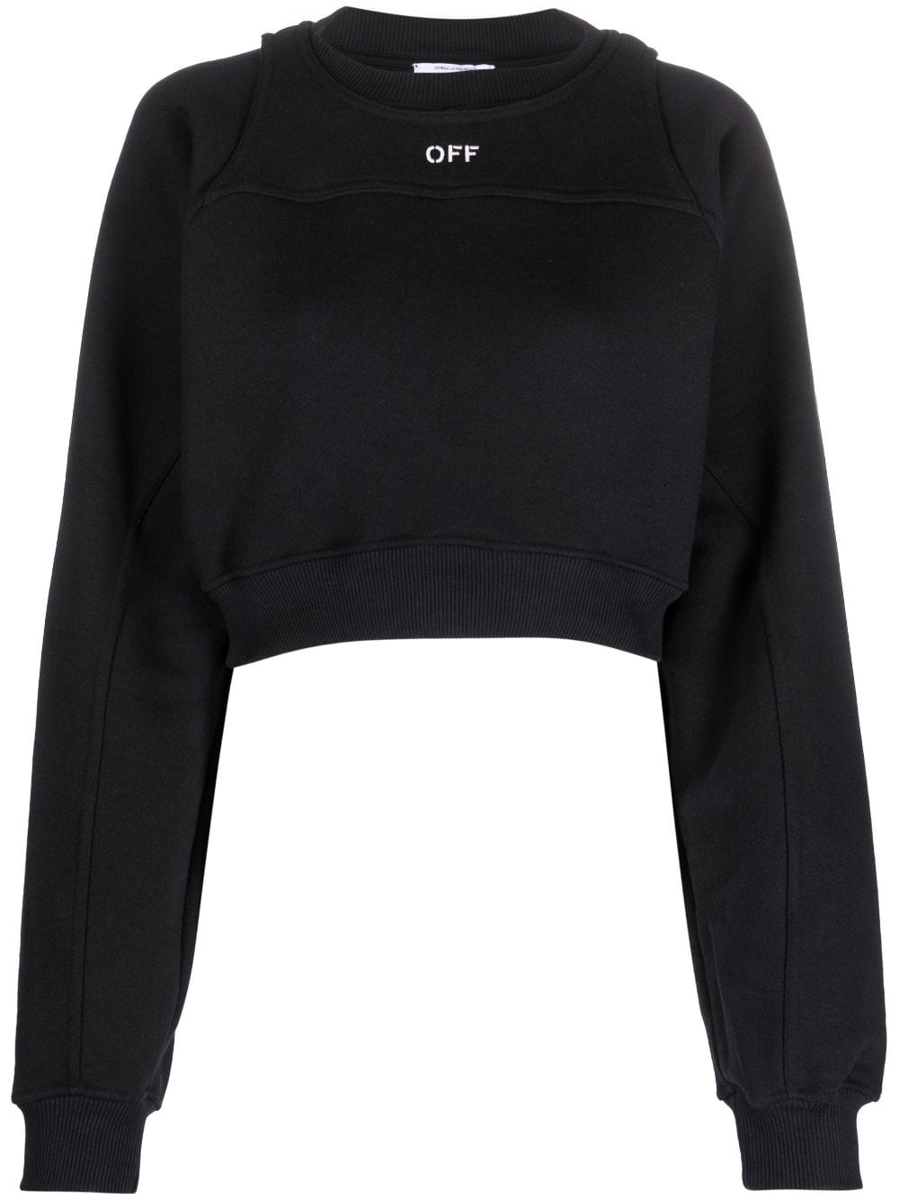 Off White Off White Printed Crop Sweatshirt