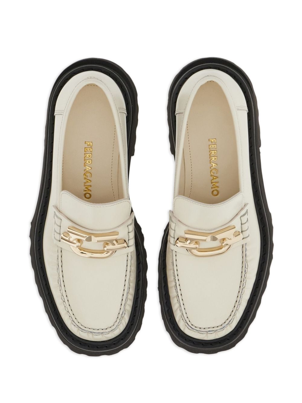 Ferragamo Ferragamo Gancini-plaque Leather Loafers