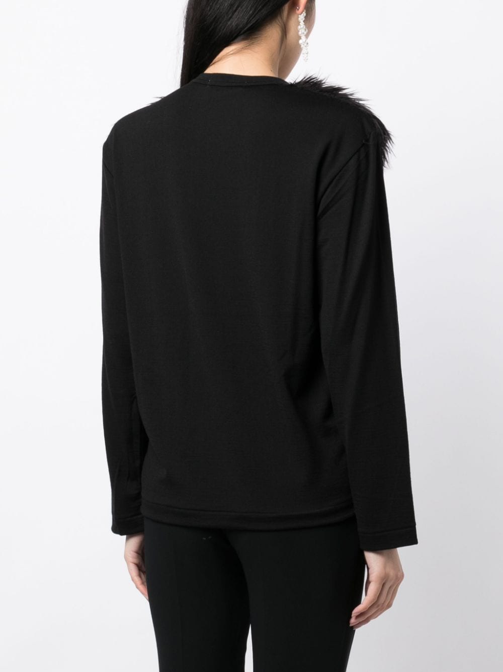 Comme Des Garcons Comme Des Garcons Fur-detailing long-sleeve T-shirt