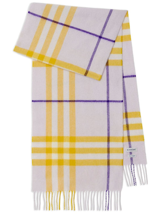Burberry Burberry checked fringed-edge cashmere scarf