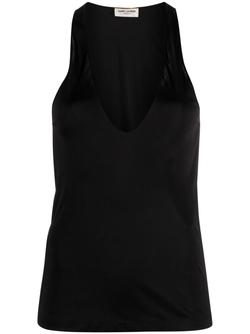 Saint Laurent Saint Laurent plunging satin tank top