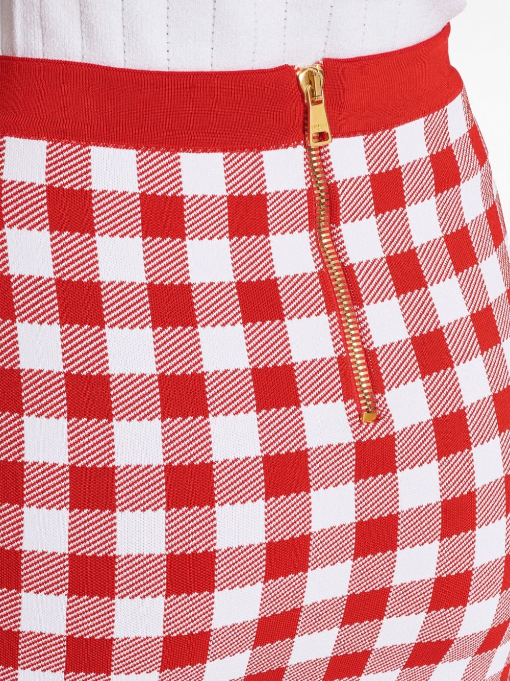 Balmain Balmain Gingham fine-knit miniskirt