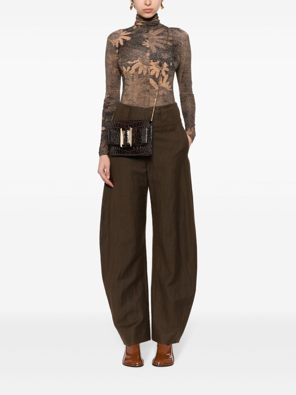 Boyy Boyy Buckle travel case croco embossed leather clutch bag