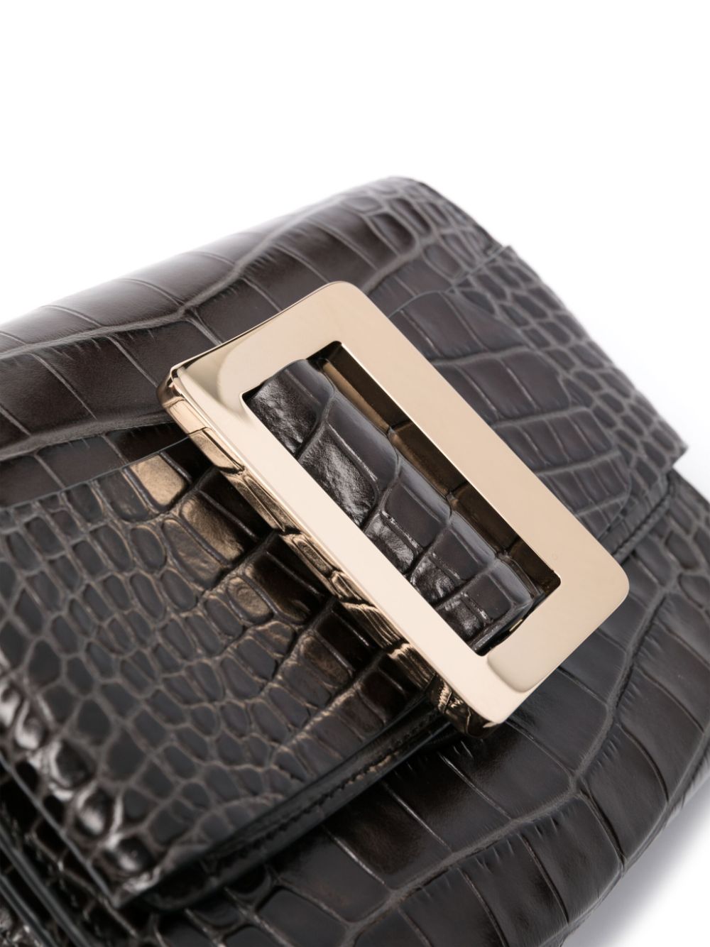 Boyy Boyy Buckle travel case croco embossed leather clutch bag
