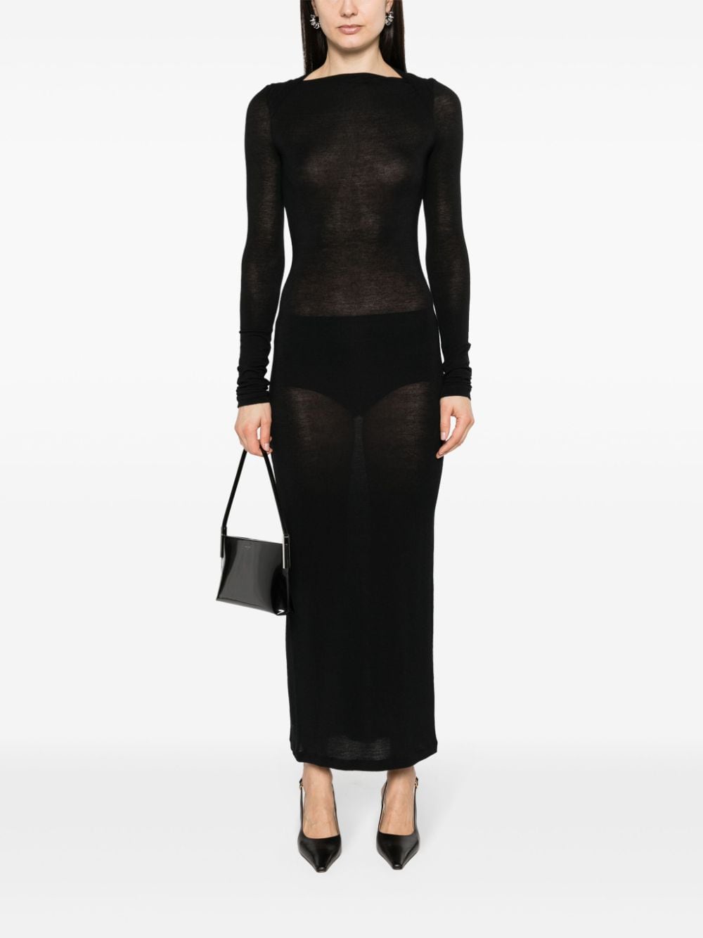 Saint Laurent Saint Laurent Wool blend long pencil dress