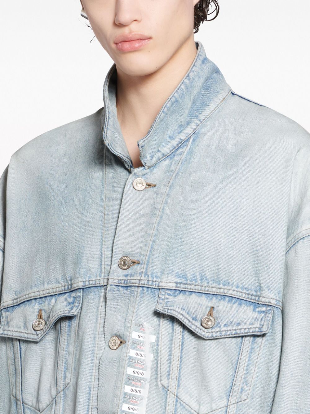 Balenciaga Balenciaga Denim jacket with flap pockets and drop shoulder