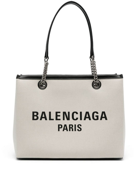 Balenciaga Balenciaga Logo Print Canvas Tote Bag