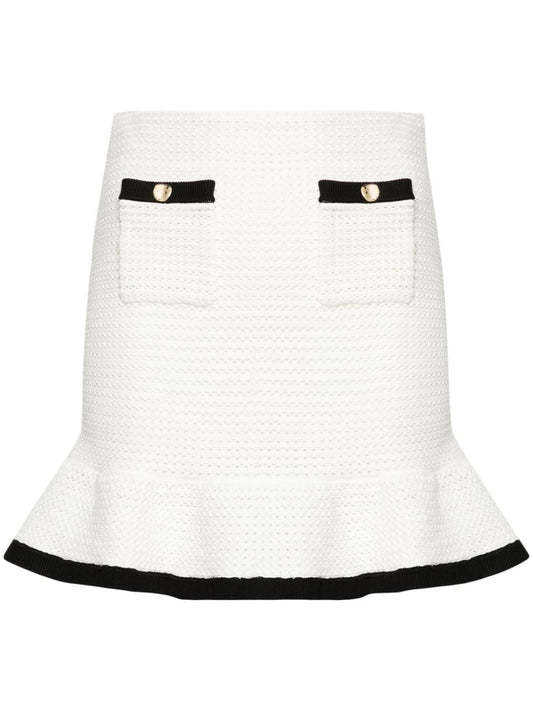 Self-Portrait Self-Portrait Sequinned crochet miniskirt