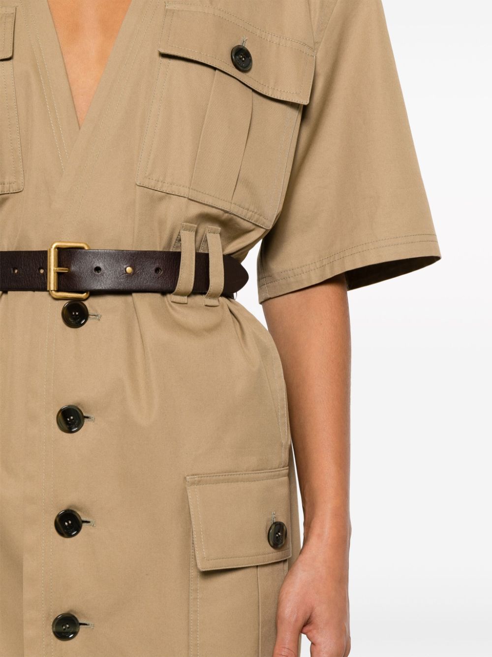 Saint Laurent Saint Laurent Cotton twill midi dress