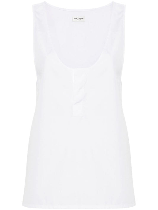 Saint Laurent Saint Laurent semi-sheer Henley Tank Top